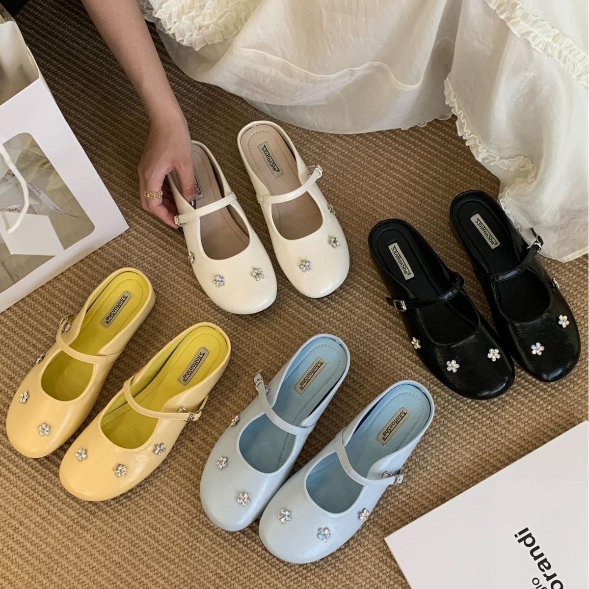 

Французские туфли-полусабо с квадратным носком и серебристой отделкой Мэри Джейн, женские тапочки 39 синий