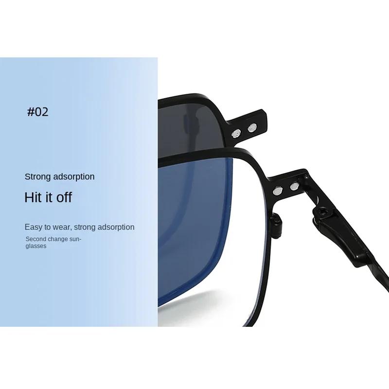 Anti Blue Light Blocking Square Frame 3 In 1 Magnetic Set Myopic Polarized Myopia Sunglasses Prescription Optical Glasses