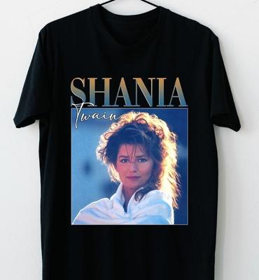 T-shirt Nera in Cotone Shania Twain Regalo Per Fan Tutte le taglie S-345XL - Spedizione Gratuita