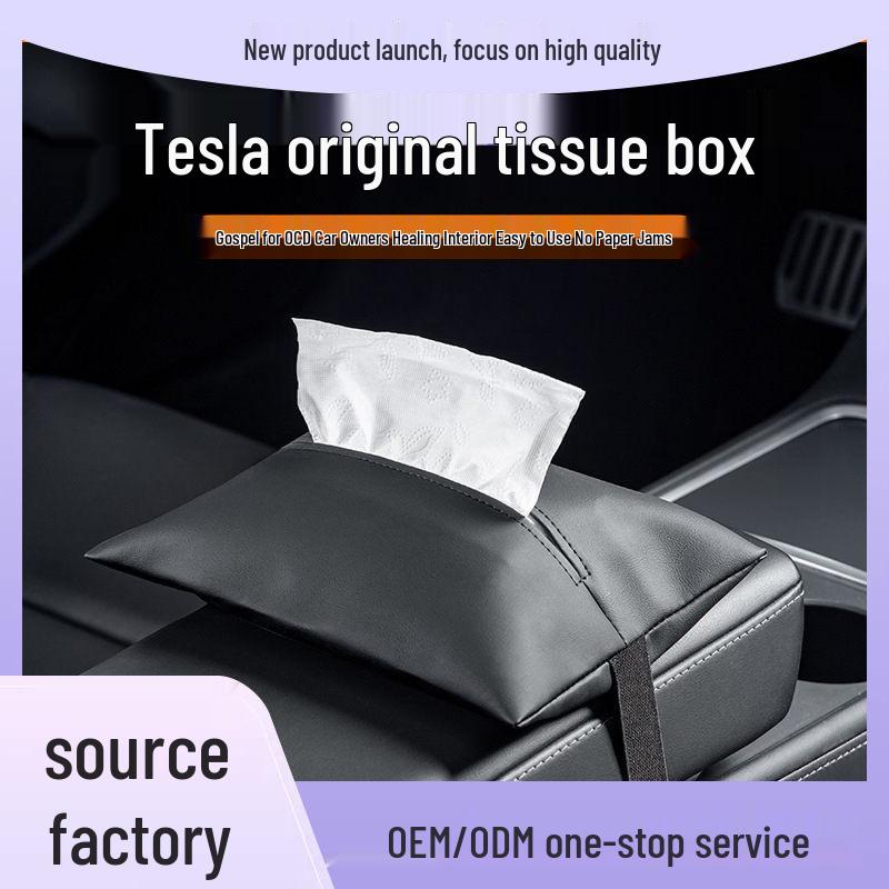 Hidden Pull-Out Tissue Box for Tesla Model Y/3 - Car Interior Accessory