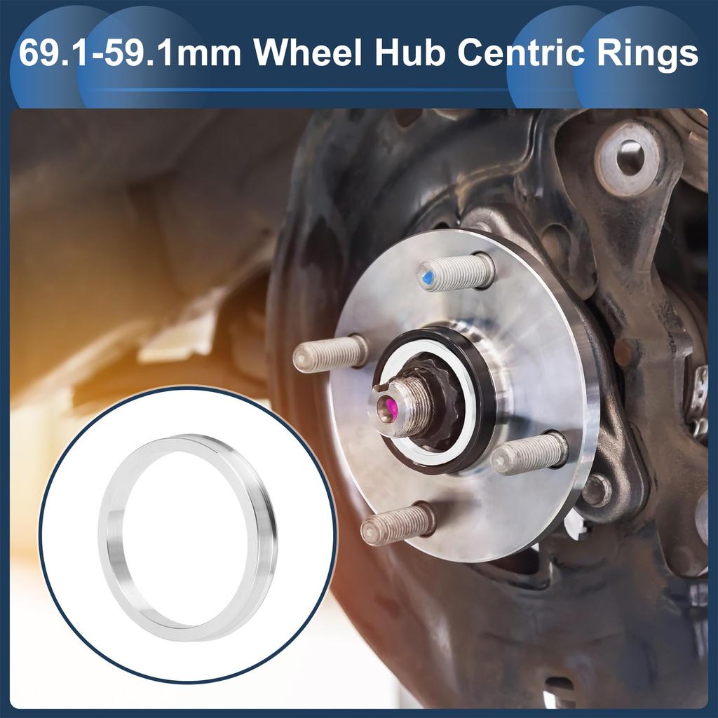 INFINAUTO Wheel Hub Centric Ring OD 69.1mm to ID 59.1mm Wheel Center Shaft Shock