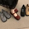 French Retro Platform Thick Heel Mary Jane Single Shoes Women's 2025 Spring and Autumn New Versatile Light Mouth Square Head Grandma Shoes