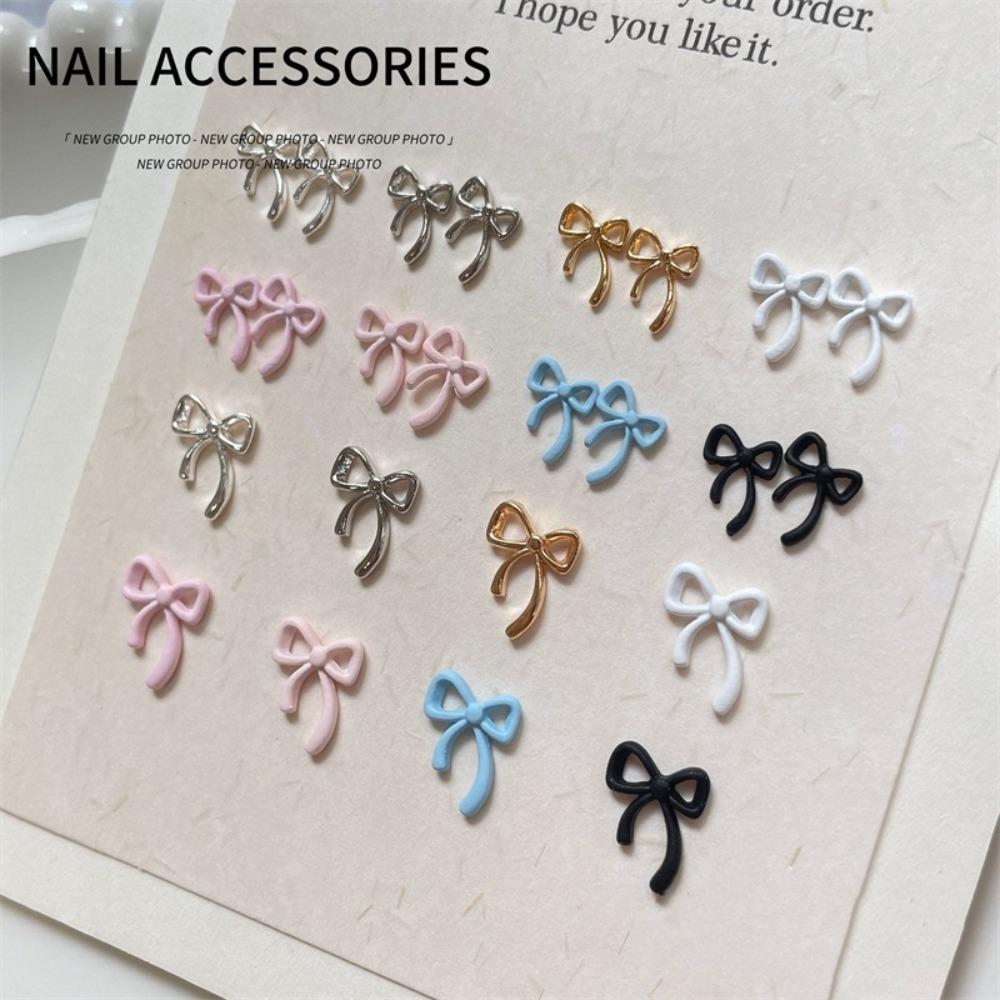 20pcs/Lot 3D Metal Nail Art Charm Bow Ribbon Nail Art Decoration  for Valentine's Day Christmas Day