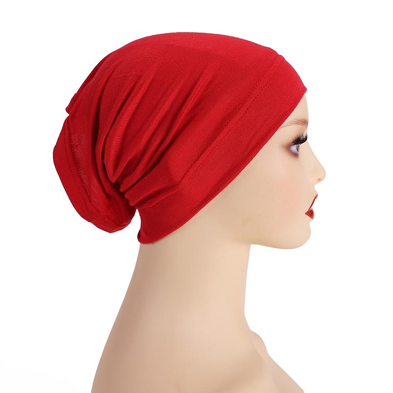 Soft Modal Inner Hijab Cap Muslim Stretch Turban Cap Islamic Underscarf Bonnet Hat Female Headband Tube Cap Turbante