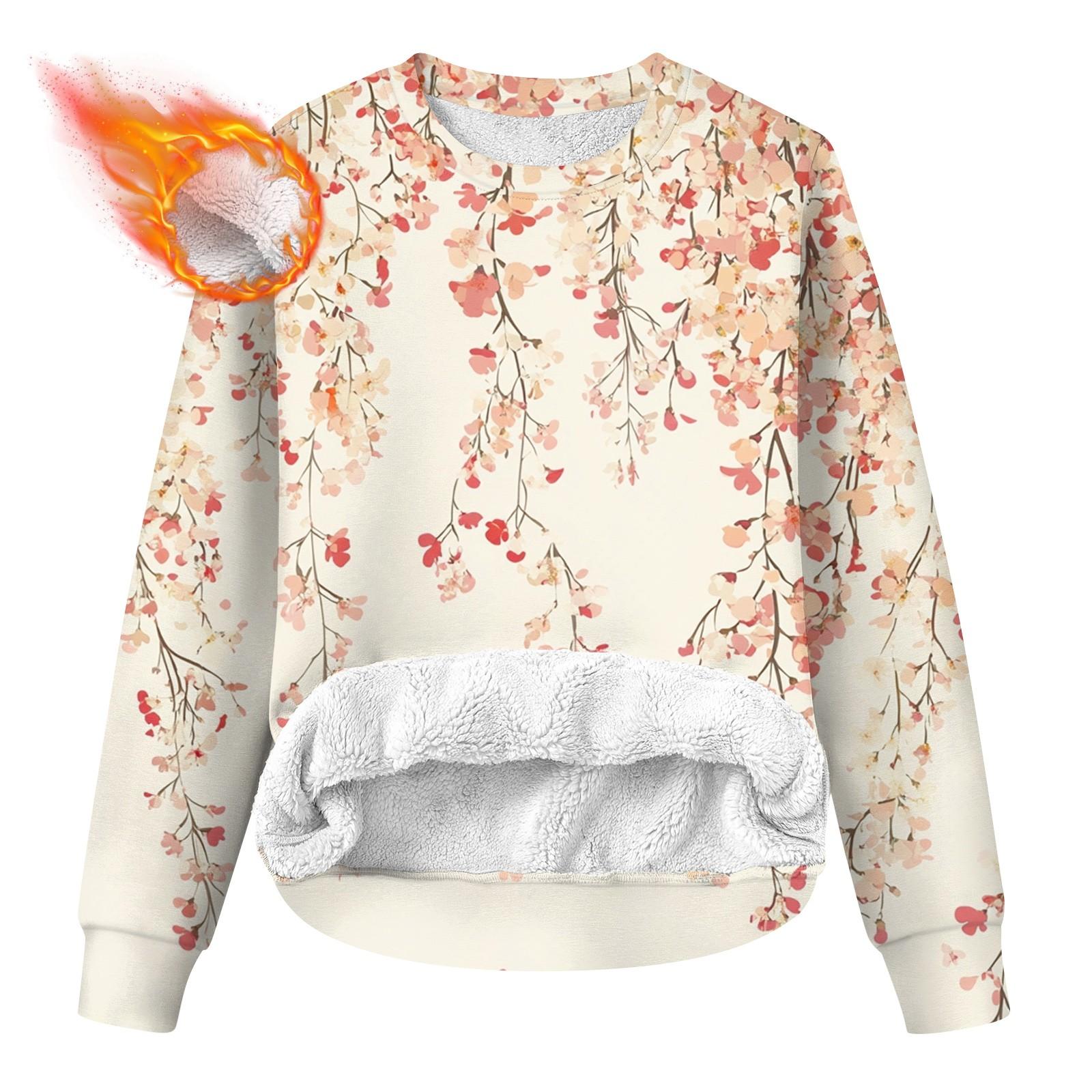 

Женская повседневная модная толстовка с круглым вырезом и принтом из бархата L бежевый