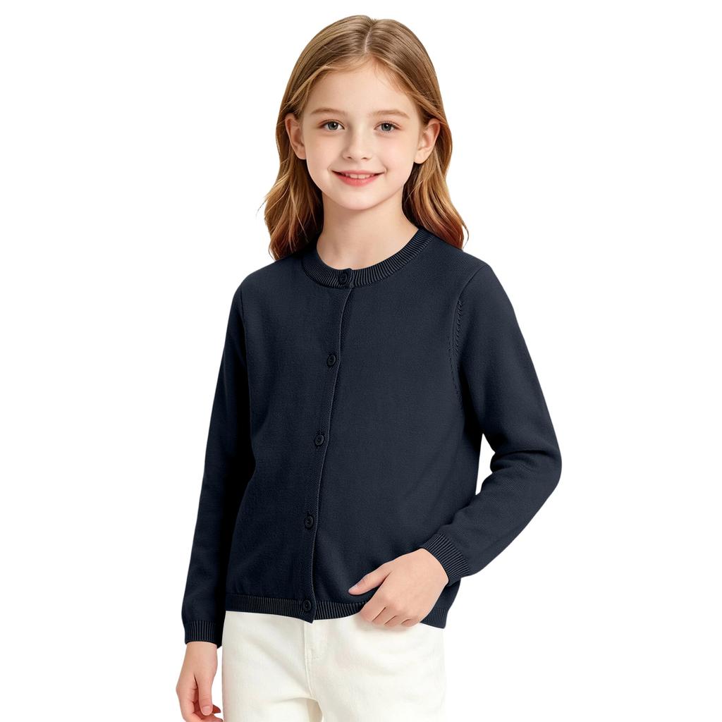 Girls Cardigan Sweater Button Front Knit Top for School Uniform, Toddler Color Warm Fall Winter Outerwear