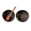 Coconut Bowl with Wood Spoon Natural Dinnerware Handmade Food Safe Bowl for Oatmeal