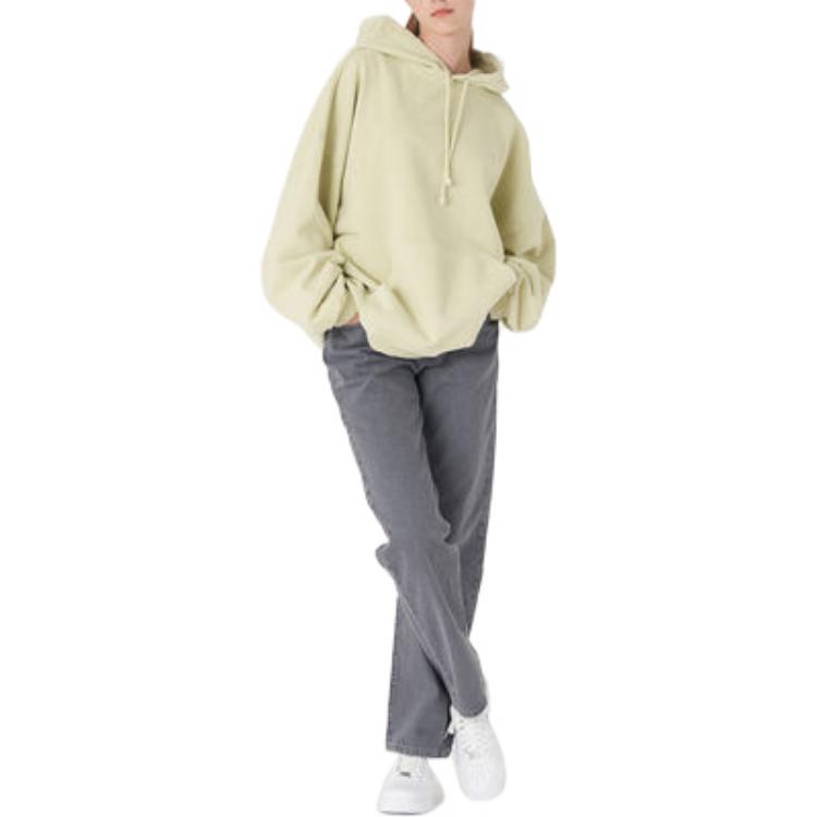 Levis FW22 Solid Color Hooded Drawstring Long Sleeve Sweatshirt Women Sweatshirt Yellow A3397-0002