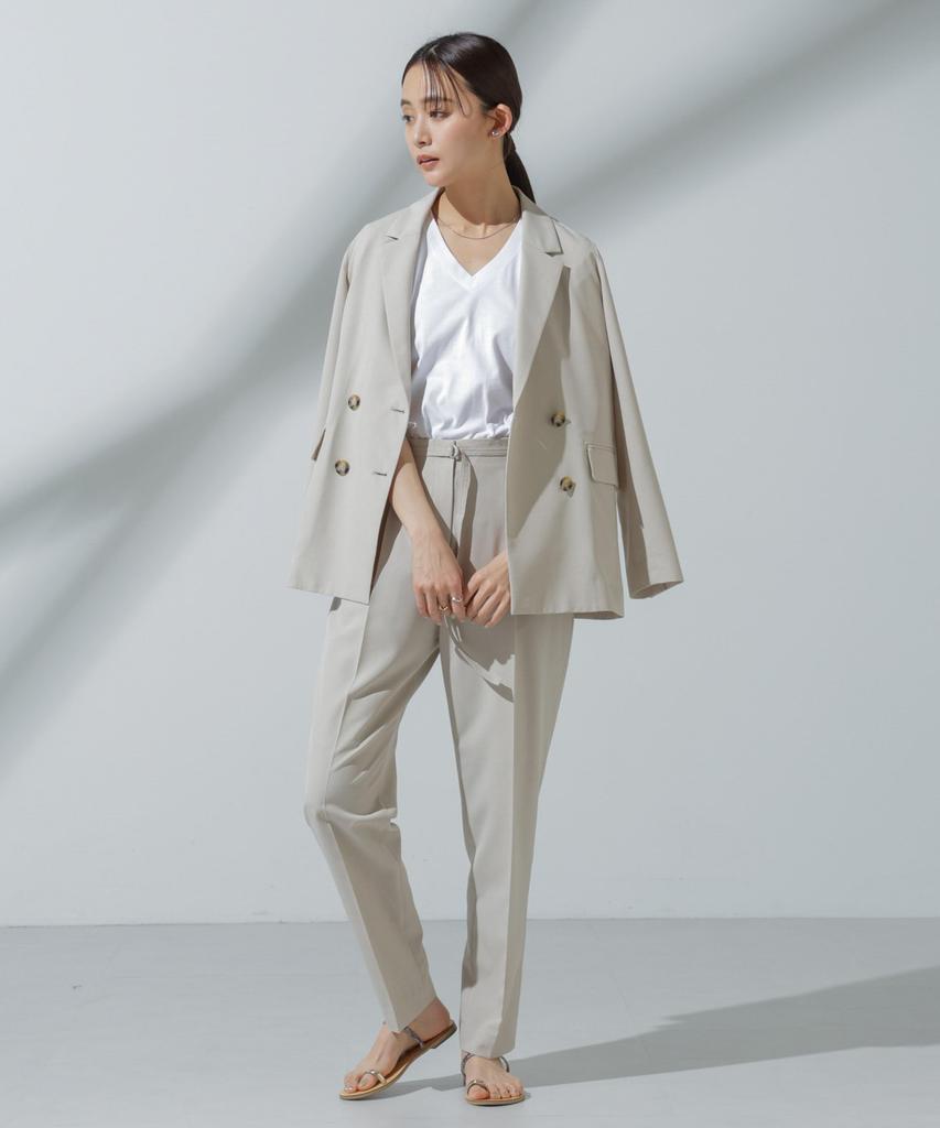 Nano Universe Sweat Stain Size S 2024SS Anti-Soaked V-Neck T-Shirt, Women's, Prevention, (White),