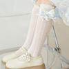 Stylish Knee Length Socks for Girls 3-12 Years Bowknot Trimmed Long Tube Socks Party Daily Wear Accessories