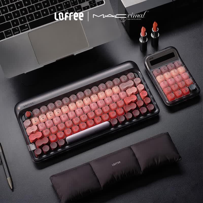 Lofree Lipstick Black Tube Tri-Mode Mechanical Keyboard & Numeric Keypad Set