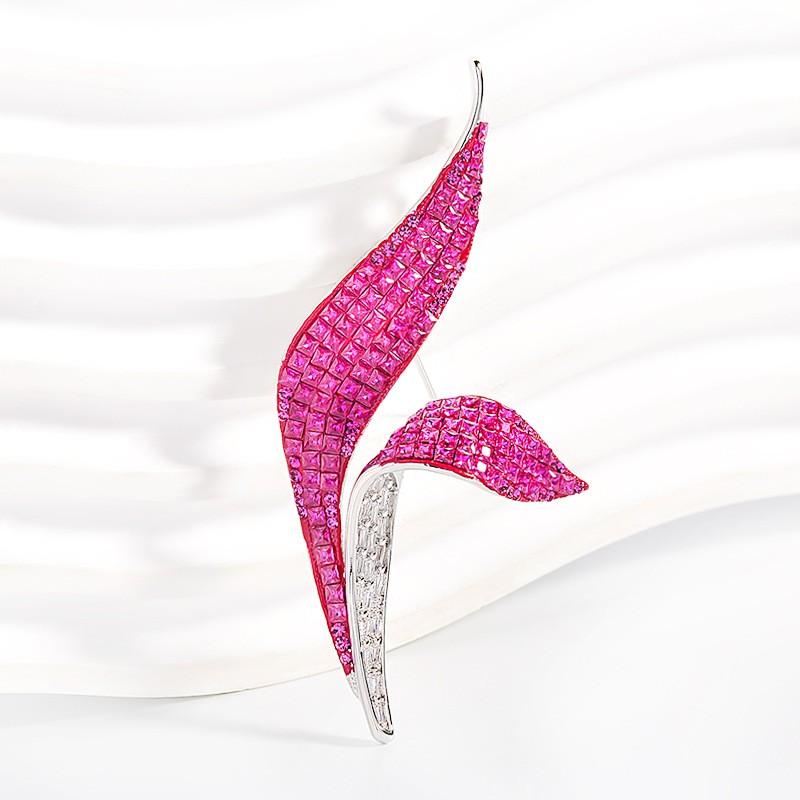 Elegant Calla Lily Brooch Full Sparkling Color Zircon Fashion Accessory Coat Cheongsam Women