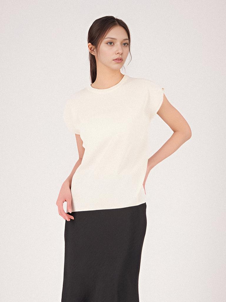 ACUD Half Sleeve Cotton Knit_Ivory