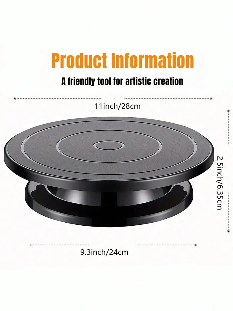 Rotating Cake Turntable, Anti-Skid Base For Carving, Pottery, Painting, Cake Decoration Suitable For Baking And Pottery Lovers
