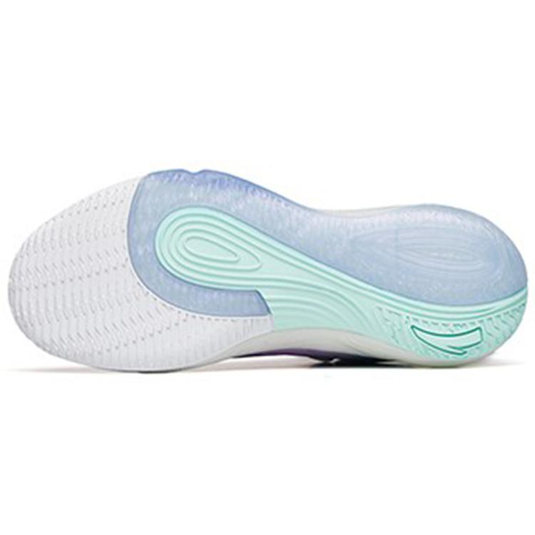 Anta Bubble Bomb Basketball Shoes Men's Low Top Shallow Beach Green/Ivory White/Lotus Purple 112211603Q-1