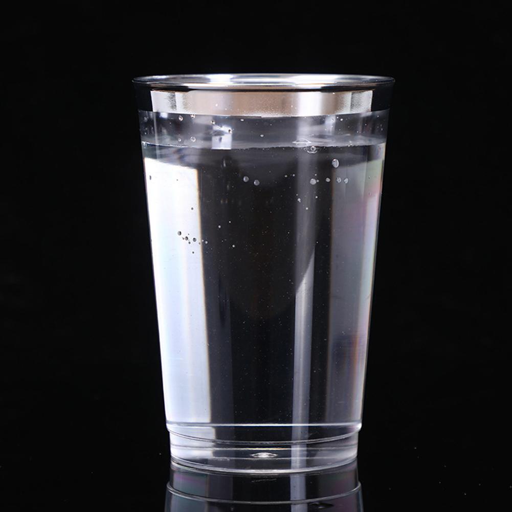 25pcs 10oz Rimmed Plastic Cups Disposable Party Cups Perfect For Beer Juice Soda Whiskey Cocktails Soda Lattes