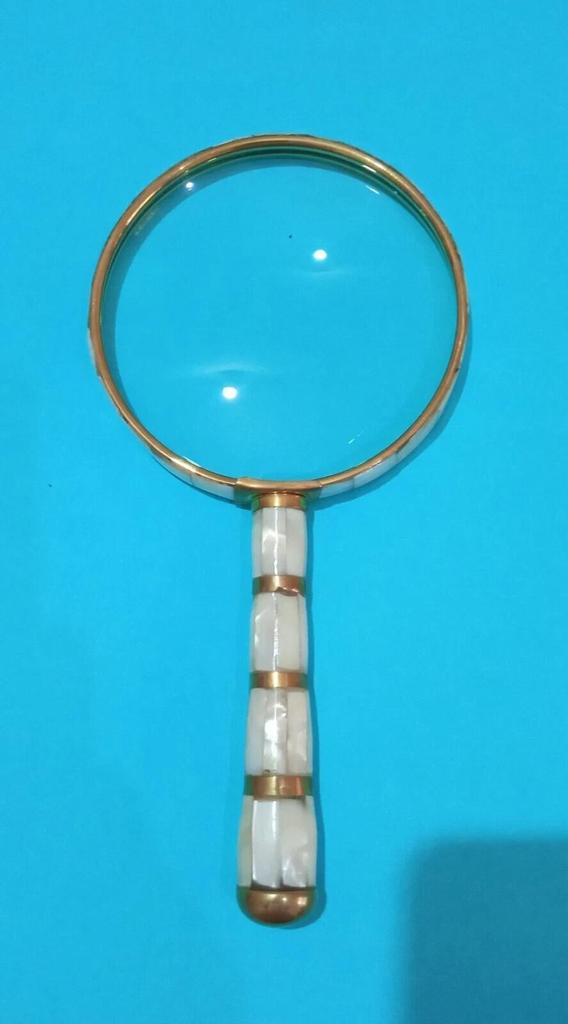 Brass Manifer Magnifying Glass with Leather Storage Case, Handmade Magnifying Lance, Classic Look