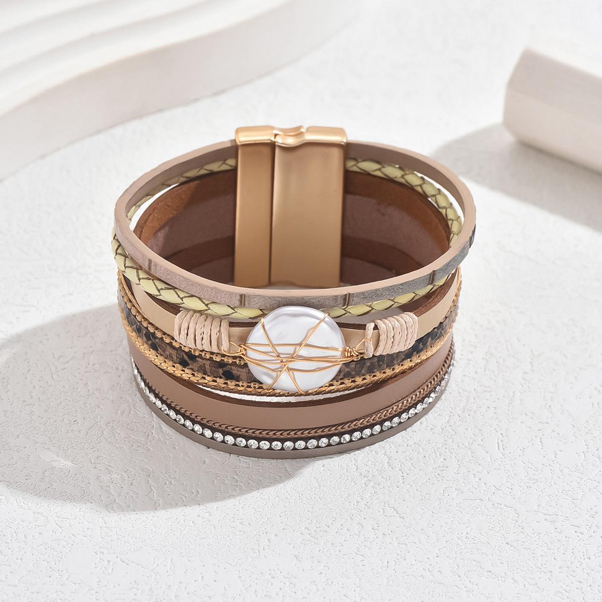 

Модный многослойный браслет, персонализированный перламутровый браслет с бриллиантами, хип-хоп, универсальные украшения