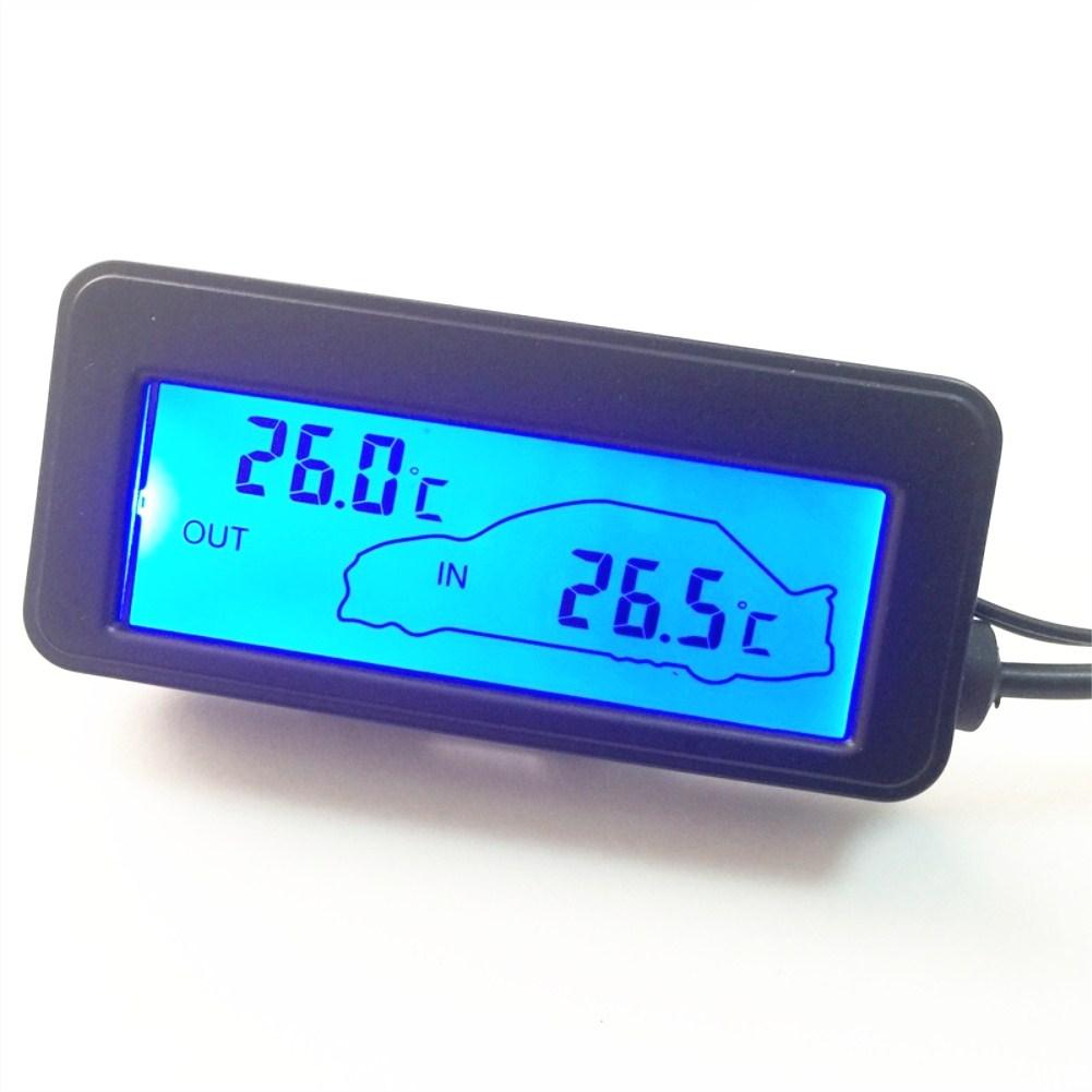 12V Mini LCD Display Digital Thermometer Car Inter/Exter Thermometer Embedded Electronic Digital Thermometer