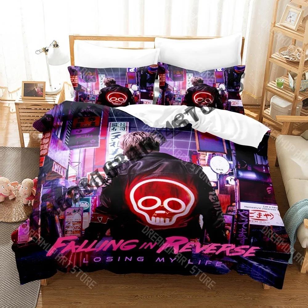 3D Print Falling in Reverse Bedding Set Single Twin Full Queen King Size Bed Set Adult Kid Bedroom Duvetcover Sets Anime Bed