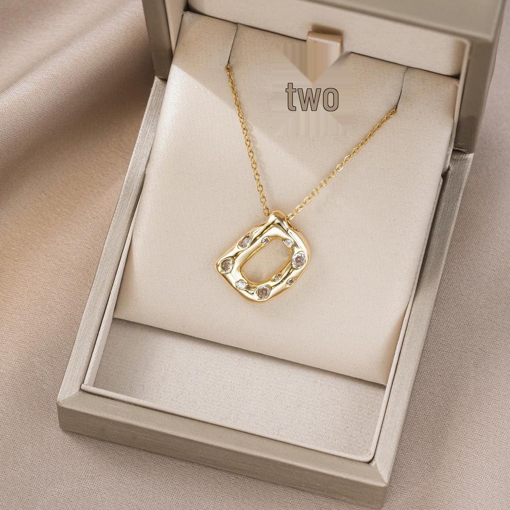 Women's Colorful English Alphabet Necklace - Simple & Trendy Design in Titanium Steel