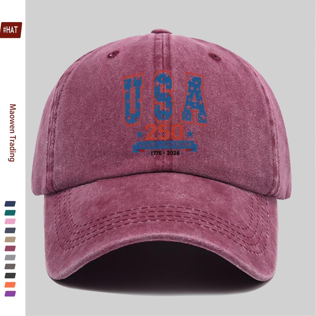 pc pcs American Freedom Baseball Cap Suitable for Outdoor Adjustable Trucker Hat with Vintage Star Print Washed Bu
