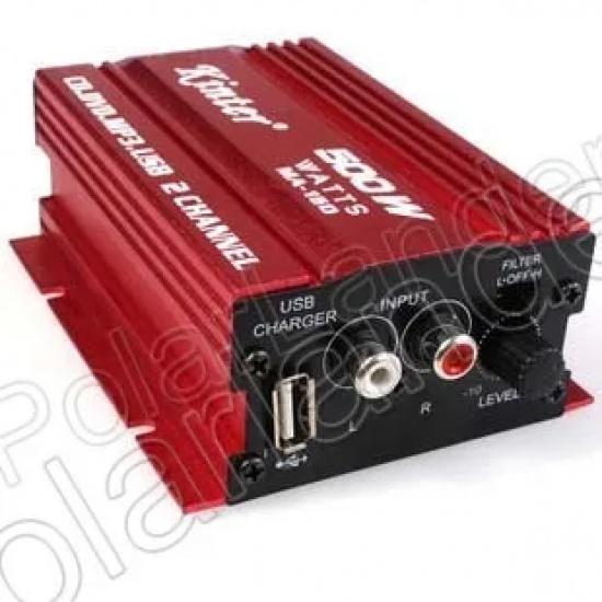 Car Amplifier 2 Channel Output MA150 500W HiFi Digital 12V Stereo Audio CD DVD MP3 USB Power Amplifier for Motorcycle &Car