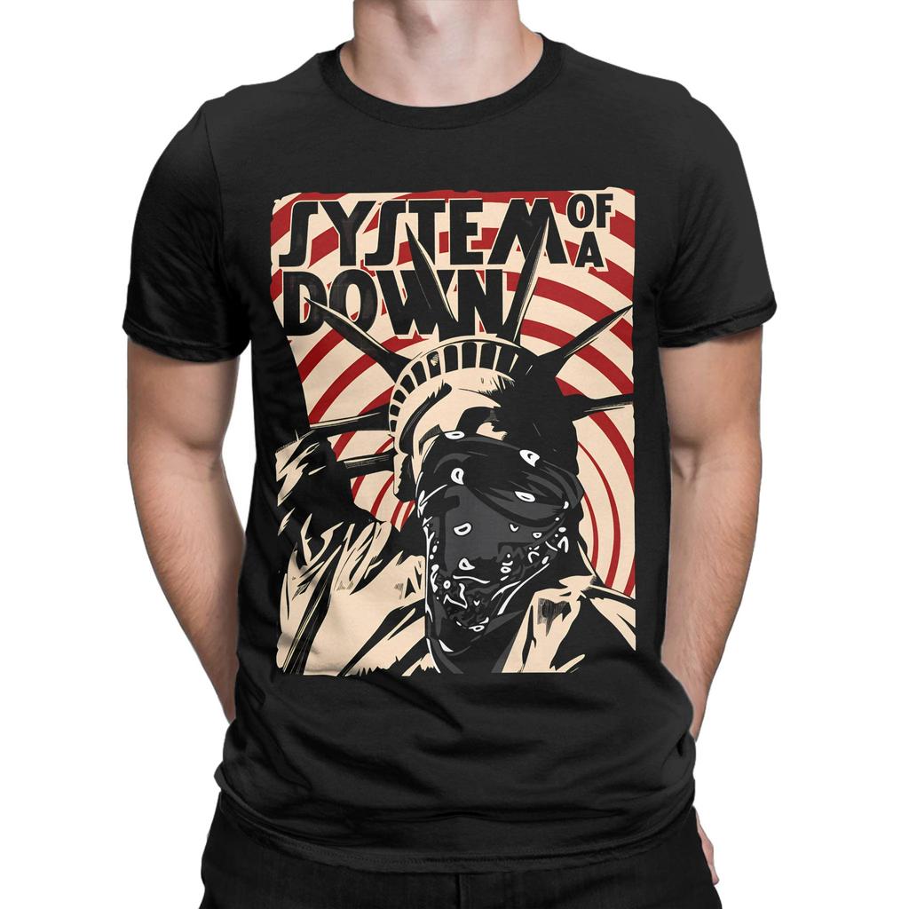 Harajuku TShirt Summer System Of A Down Hip Hop T Shirts Cotton Tee Shirt for Couple Y2K Basic Hot Sale Short Sleeve Tops