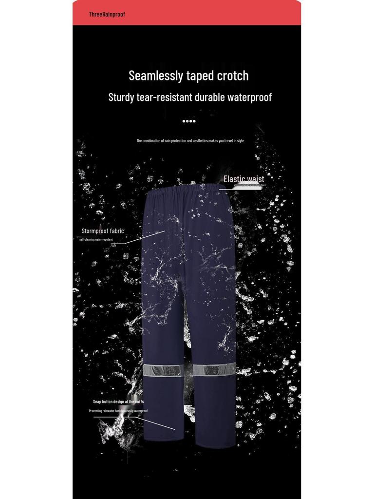 Qianan Reflective Raincoat & Pants Set for Adult Motorcycle and Bicycle Riders