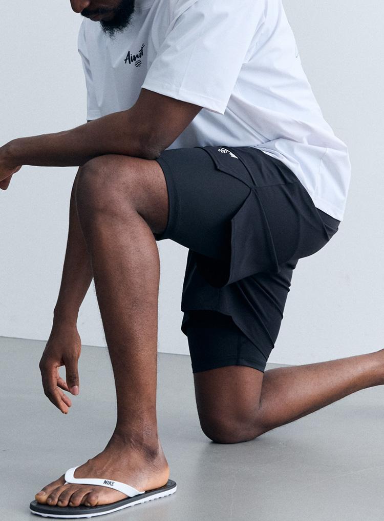 AIRIT Two-In-One Hybrid Shorts Am3050 Bk