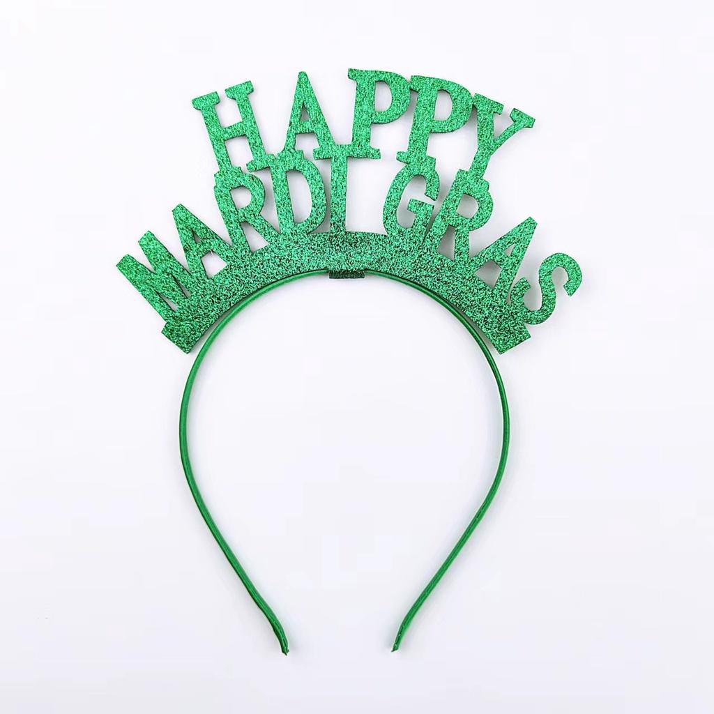 St. Patricks Day Hair Band Bow Tie Shamrock Green Irish Headband Girl Party Gift