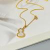 Niche Design Fulu Double Full Small Gourd Necklace Female High-End Zircon White Fritillary Clavicle Chain