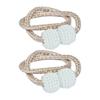 1 Pair Magnetic Curtain Tiebacks, Woven Rope Beaded Curtain Holders, Decorative Drapery Holdbacks for Living Room Bedroom