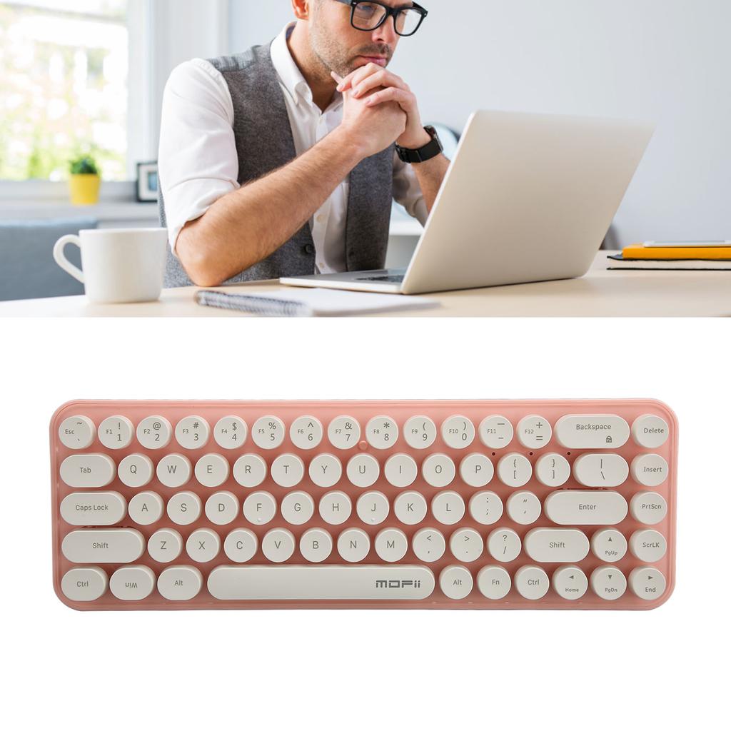 Wireless Keyboard Mouse Combo Portable Retro Silent 2.4G Wireless 68 Keys Keyboard Mouse Set