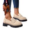 2025 New Spring and Autumn Loafers Large Size Casual Polished British Style Women's Shoes Thick Heel Thick Sole Foreign Trade Retro Women's Shoes