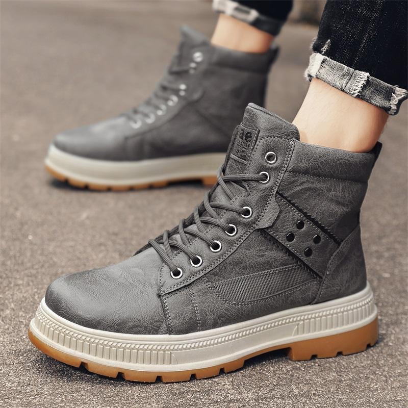 WinterBoots Men Casual High Top Shoes Sneakers Motorcycle Roman Ankle Boots Men British Style Outdoor Sneakers Punk Botas Hombre