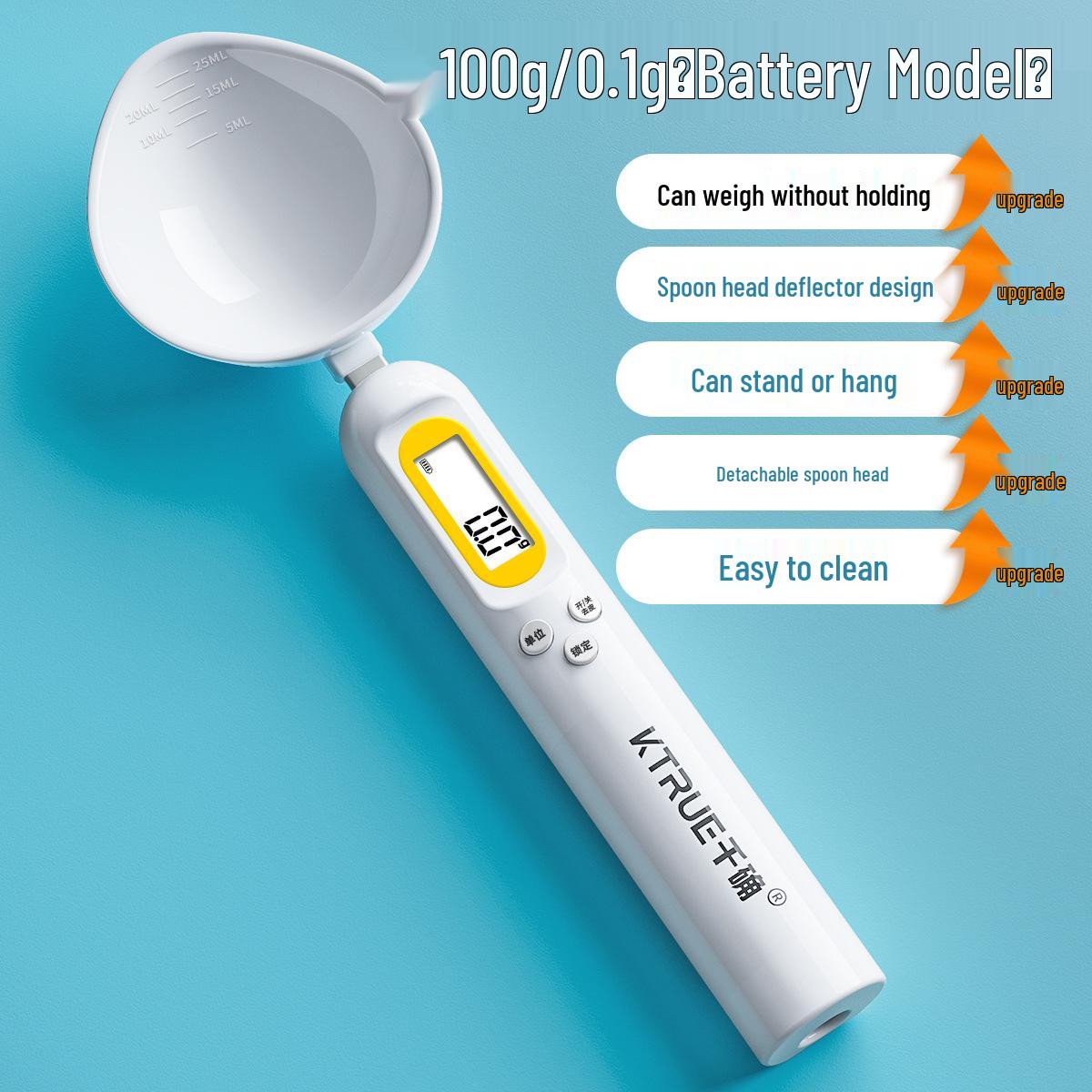 

Pet Food Measuring Spoon with Long Handle and Electronic Scale for Cats and Dogs