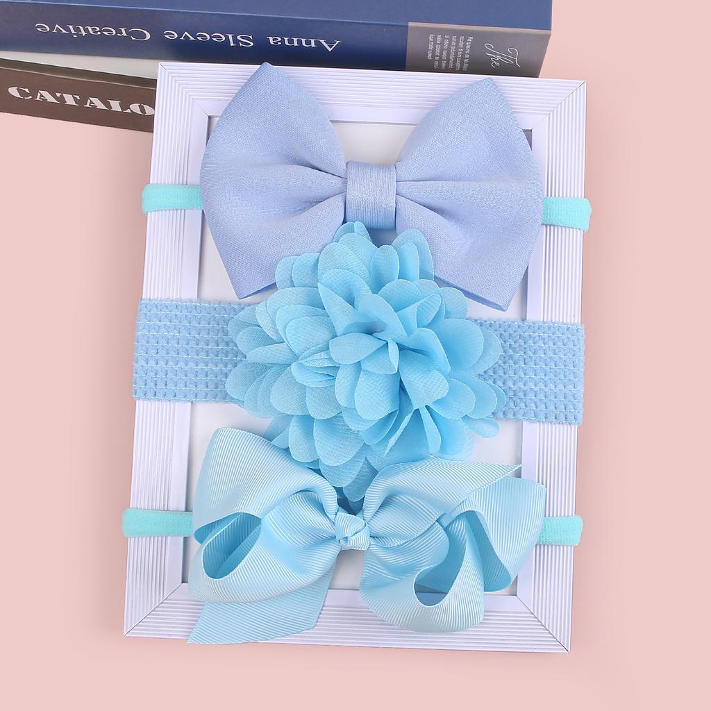 3PCS Chiffon Flower Headbands Baby Girls Hair Bows Headband Elastic Soft Nylon Hairbands for Baby Turban Infant Hair Accessories