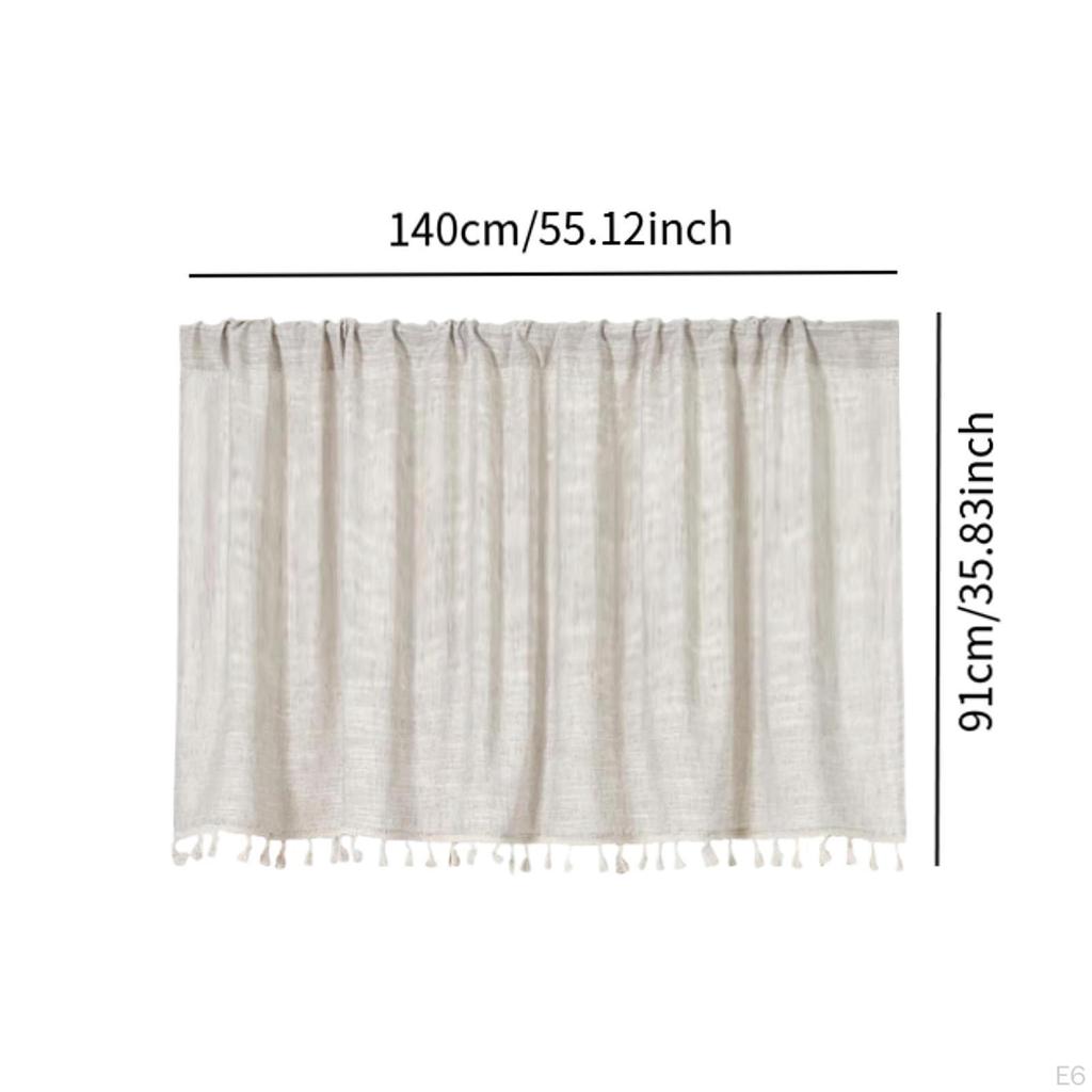 Curtain Valance for Kitchen , Short Design with Blackout Option and Rod Pocket