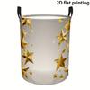 1pc Laundry Basket, Golden Star Printed Dirty Clothes Basket - Portable Storage Basket, Suitable for Rooms, Dormitories, And Clothing Storage, Laundry