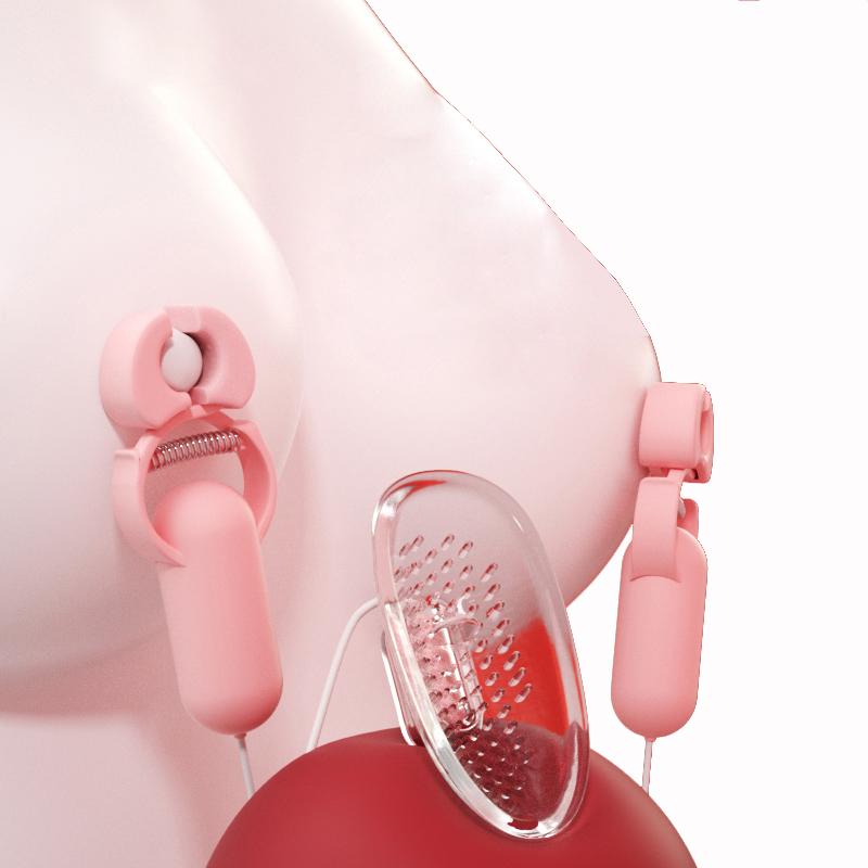 10 Mode Strong Nipple Clamp Vibrators Breast Clips Electric Nipple Stimulator with Handle Control Adult Toys for Women