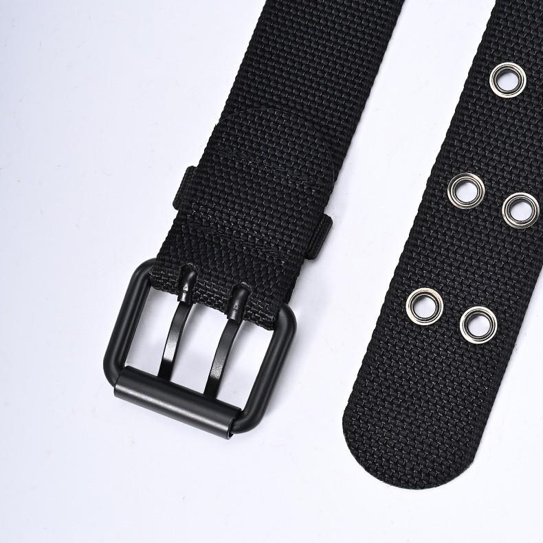 Men's Fashion Pin Buckle Leather & Nylon Woven Canvas Belt