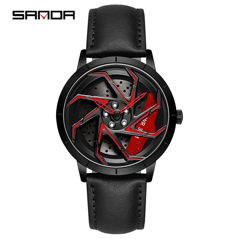 Sanda Meilleure Vente 1088 Montre pour Adolescent: Personnalisé, Cadran Rotatif 3D, Tendance, Quartz Étanche.
