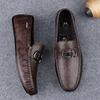 Fashion Non-Slip Outdoor Loafers Moccasins All-match Mens Casual Shoes Comfortable Leather Man Slip On Flats Soft Bottom Business Shoes