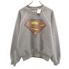 Unused Long Sleeve Raglan Sweat M Gray ×DC SUPERMAN Fleece Lining Men's Used