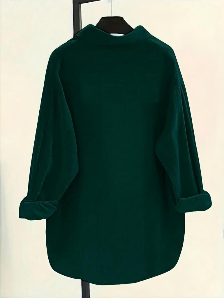 2025 Autumn Plus Size Korean Style Versatile Commuter Long Sleeve Shirt