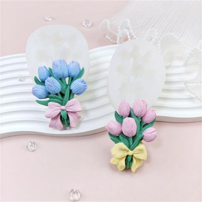 Tulpenblume Aromatherapie Kerze Silikonform Kreative Gips Handwerksdekoration Handgemachte Seifenform Lebensmittelqualität Fondantform
