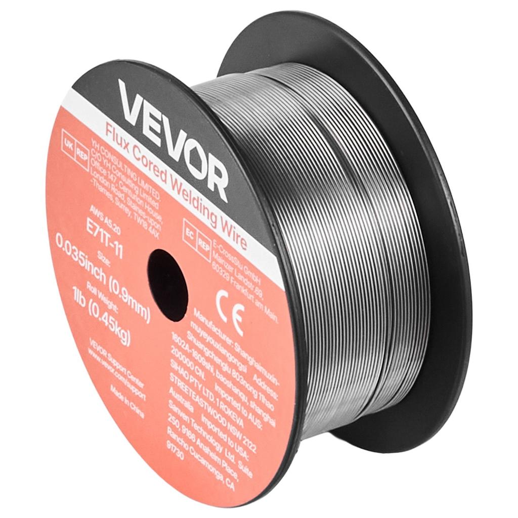 Flux Core MIG Welding Wire, E71T-11 0.9mm 0.45kg, Gasless Mild Steel Welding Wire with Low Spatter for All Position Arc Welding, Self-Shielded for