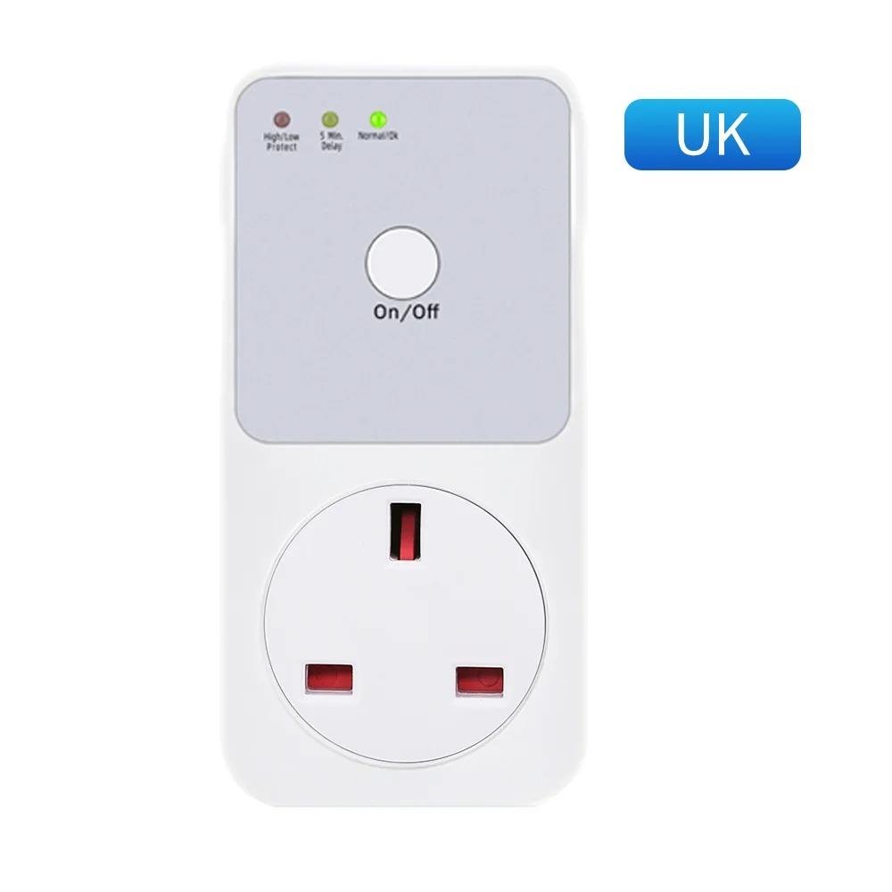 Automatic Voltage Protector Socket Switcher AC 220V Power Surge Safe Protector EU Plug Socket Voltage Safe Refrigerator Protect