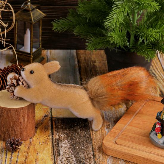 Artificial Squirrel Christmas Hanging Ornament Holiday Pendant Home Wall Decor Christmas Tree Decoration